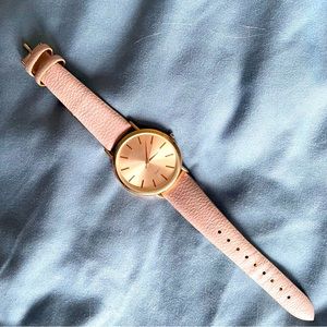Rose gold and pink watch
